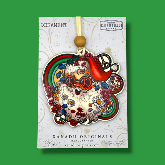 Hippie Santa Claus Christmas Ornament