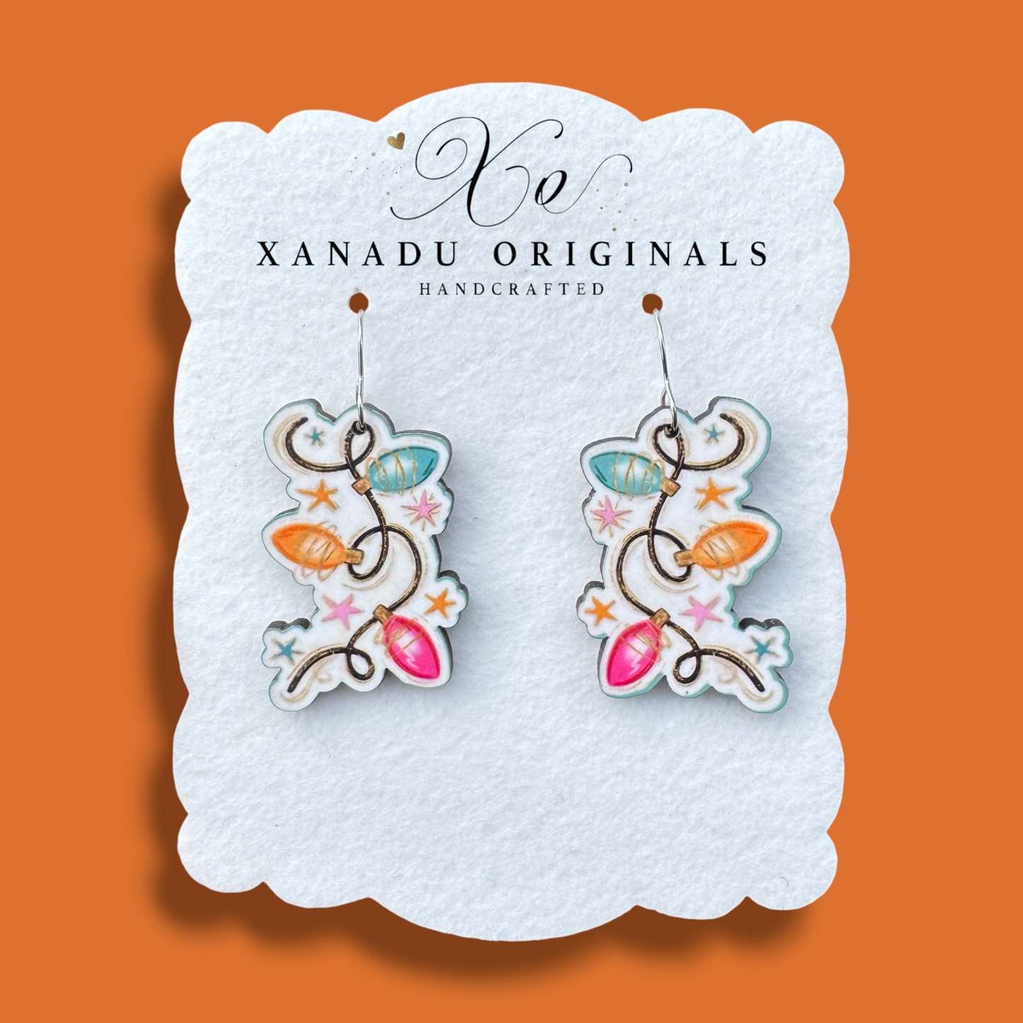 Glitter Christmas Lights Earrings