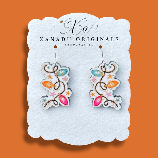 Glitter Christmas Lights Earrings