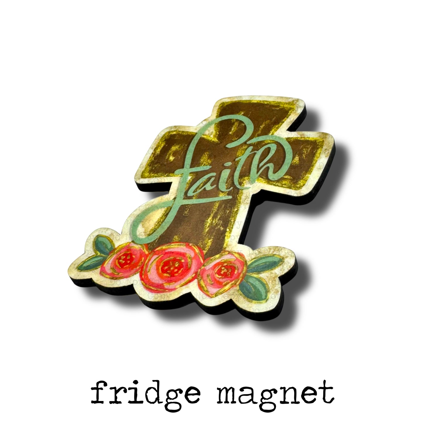 Floral Faith Cross Magnet
