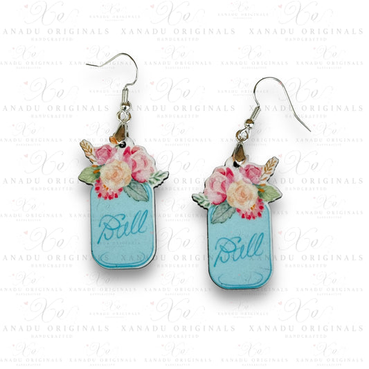 Floral Mason Jar Earrings