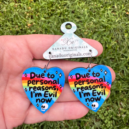 I'm Evil Now Earrings