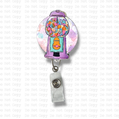 Candy Hearts Gumball Interchangeable Badge Button with Reel Option