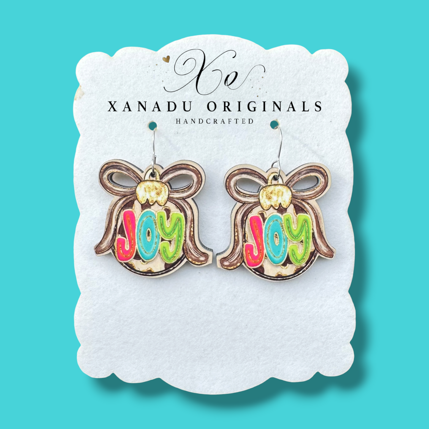 Joy Leopard Christmas Ball Earrings