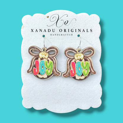Joy Leopard Christmas Ball Earrings