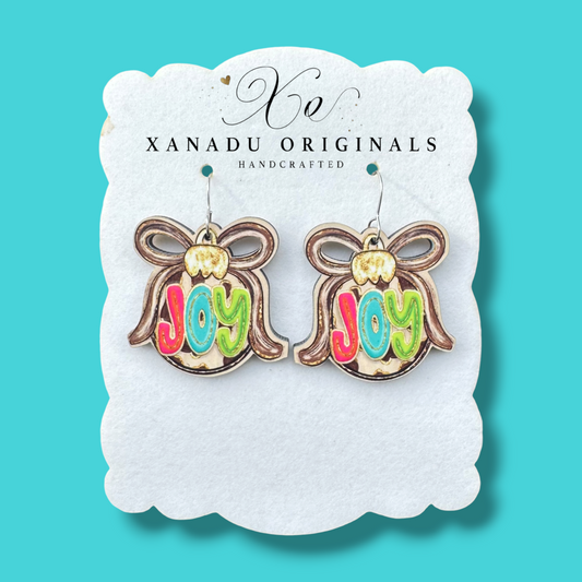 Joy Leopard Christmas Ball Earrings
