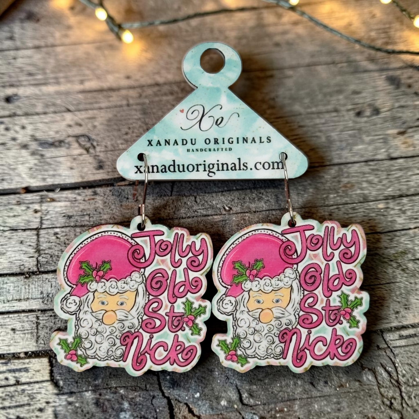 Jolly Old St Nick Dangle Earrings