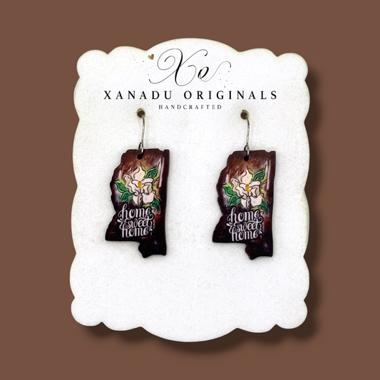 Mississippi Rugged Magnolia Earrings
