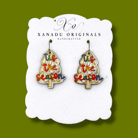 'Tis The Season Christmas Tree Dangle Earrings