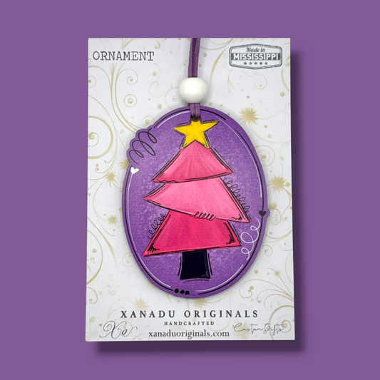 Pink and Purple Christmas Tree Ornament