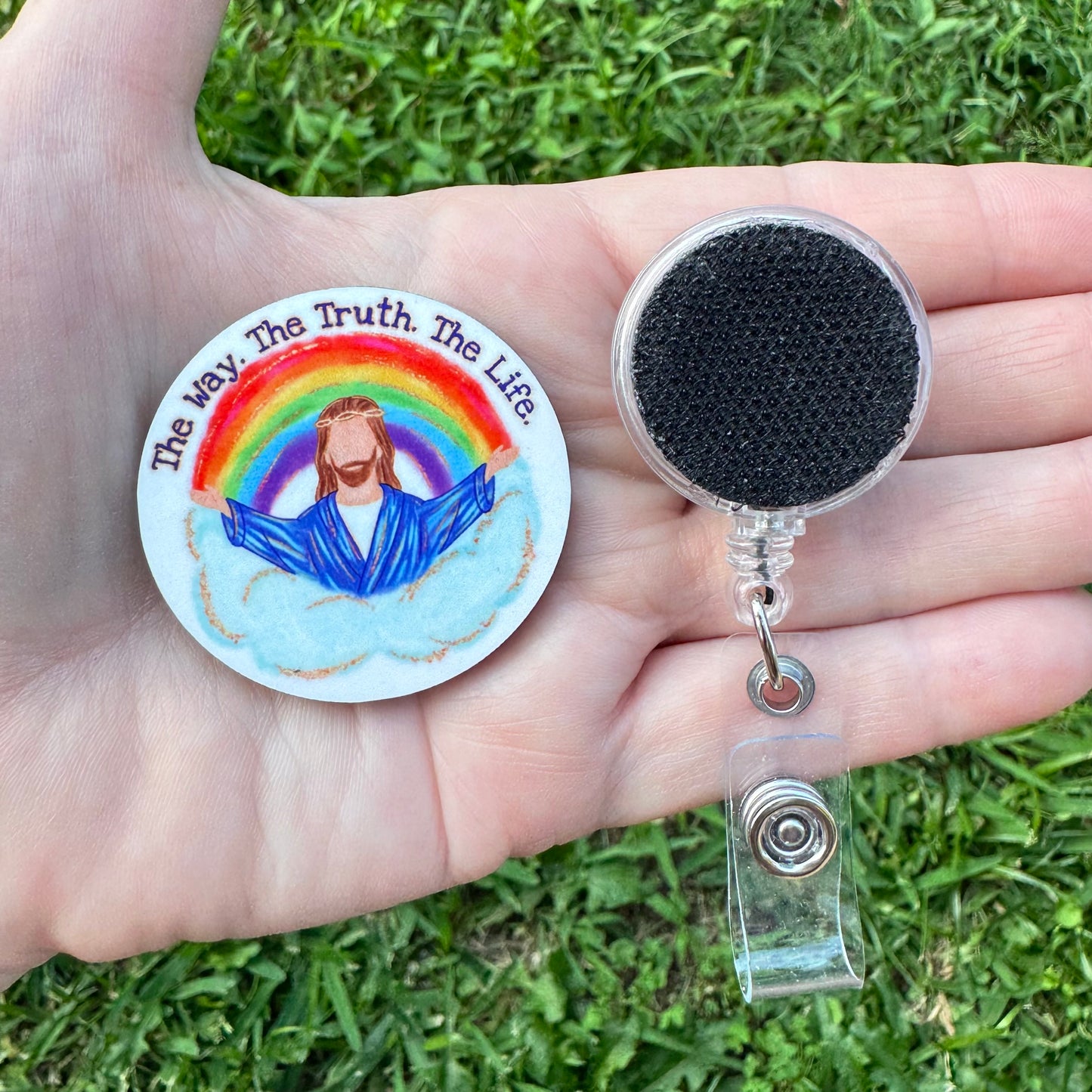 The Life The Way Interchangeable Badge Button with Reel Option