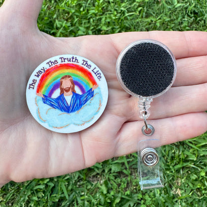 The Life The Way Interchangeable Badge Button with Reel Option