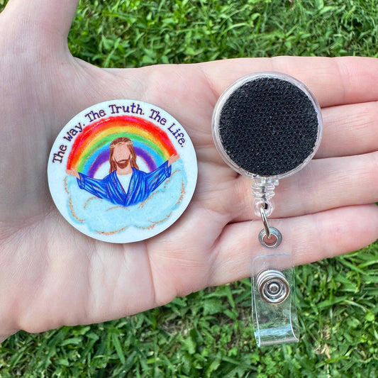 The Life The Way Interchangeable Badge Button with Reel Option