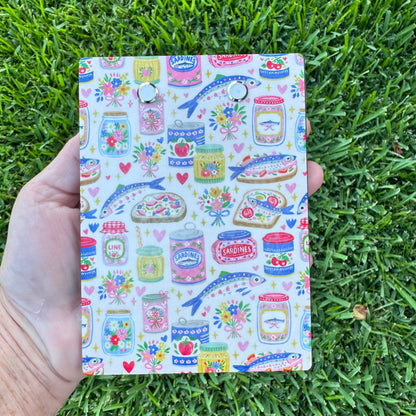 Retro Tinned Fish Aesthetic Mini Clipboard Notepad Holder