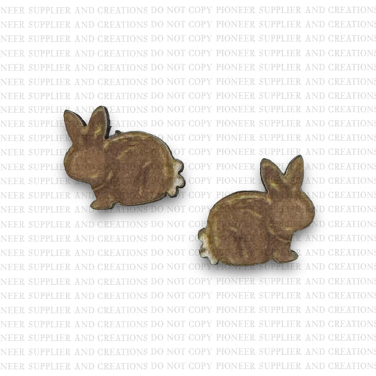 STUD Hand Drawn Brown Bunny With Post