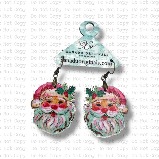 Santa Oil Painting Earrings