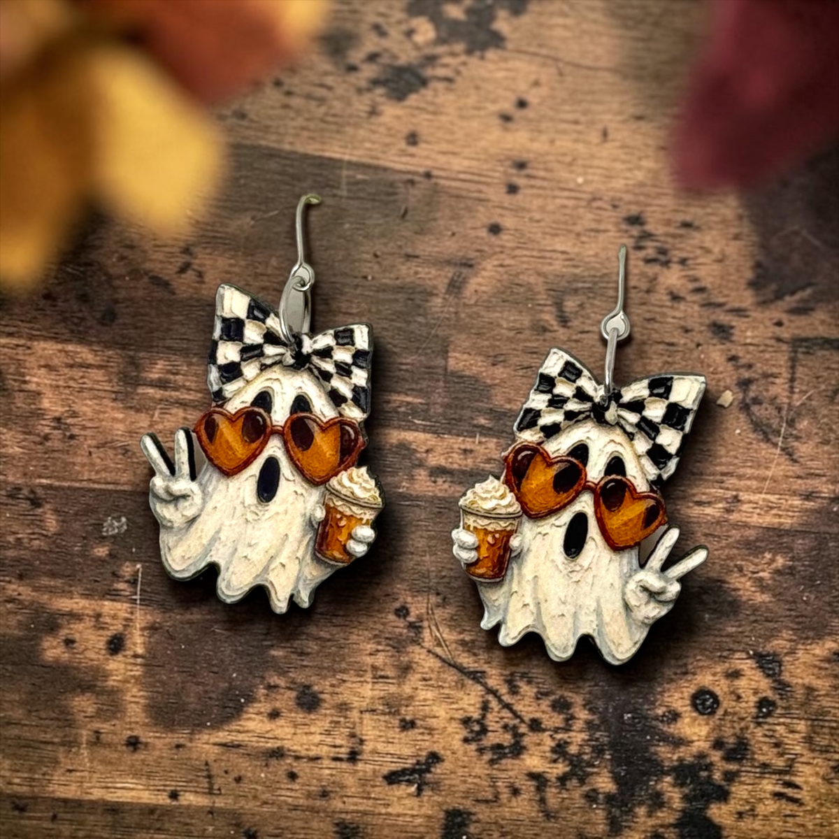 Iced Latte Ghost Dangle Earrings