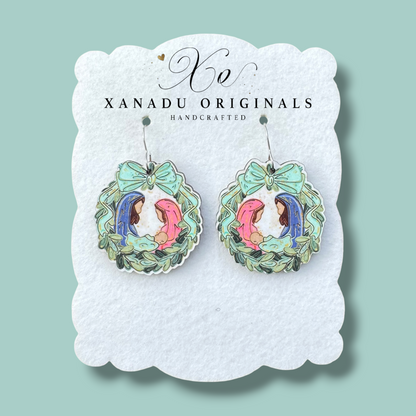 Nativity Wreath Earrings