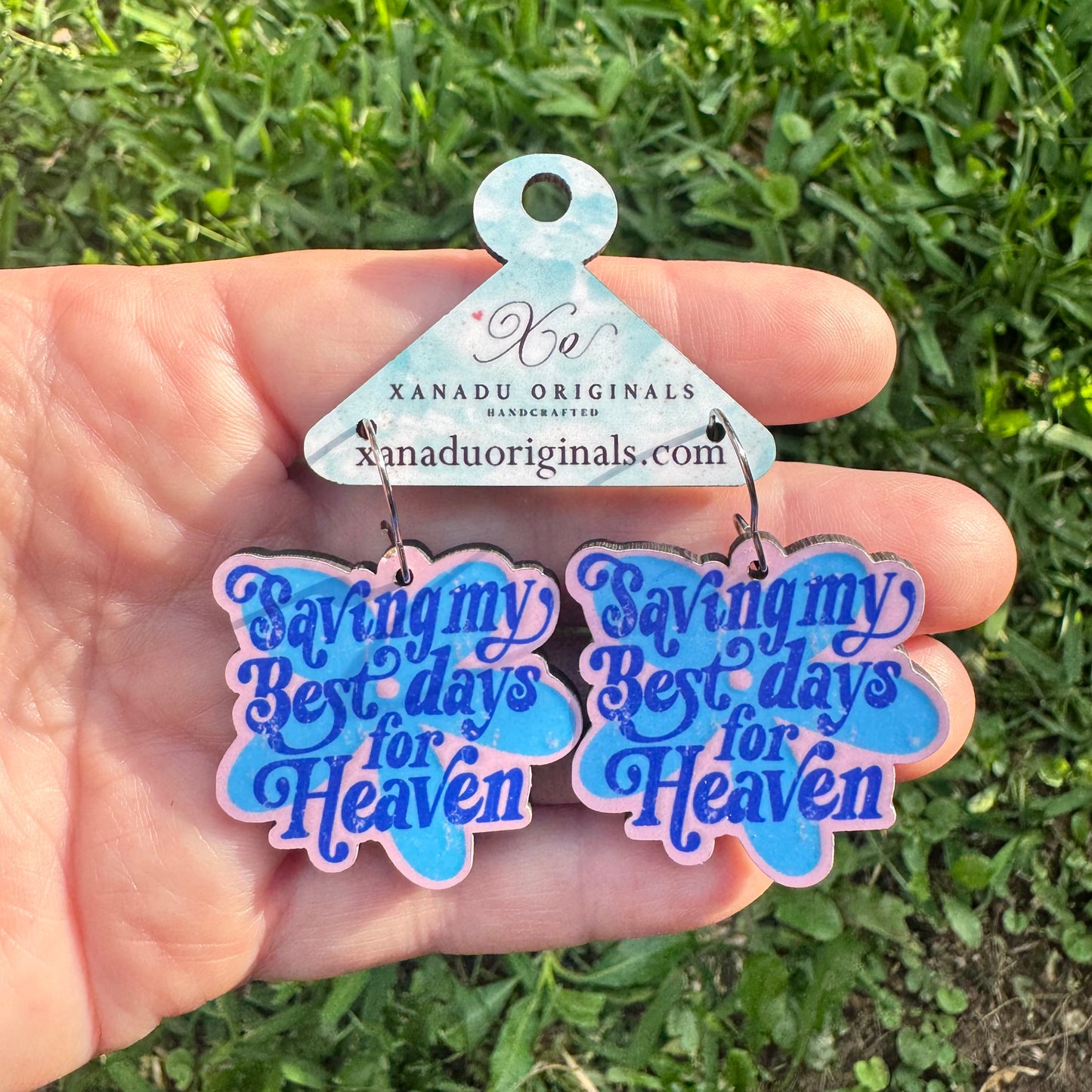 Retro "Saving My Best Days" Earrings