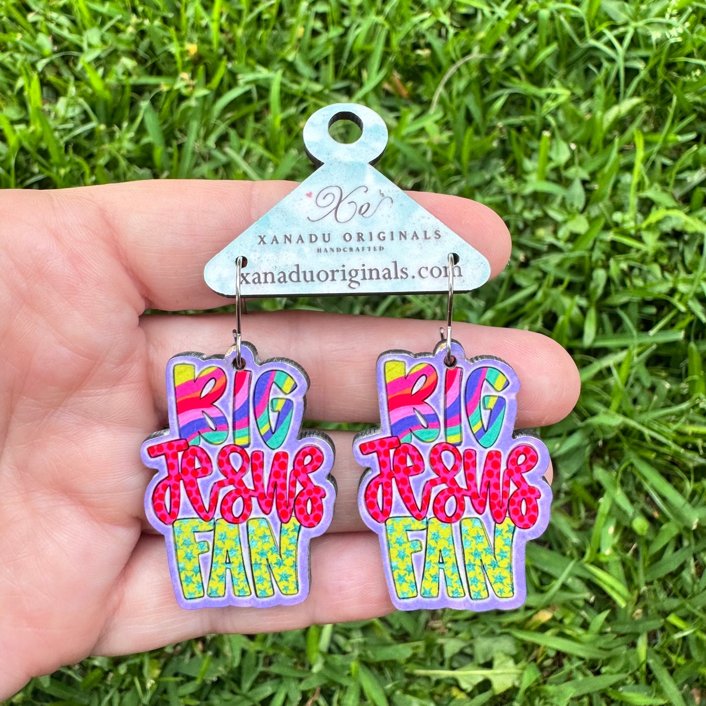 Big Jesus Fan Earrings