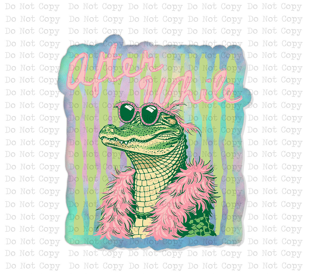 After While Pink Boa Gator Magnet