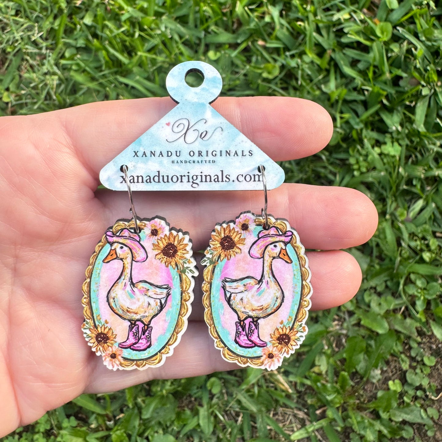Cowgirl Goose Dangle Earrings