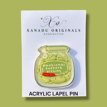 Emotional Support Pickles Lapel Pin