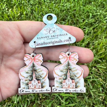 Adore Him Christmas Earrings