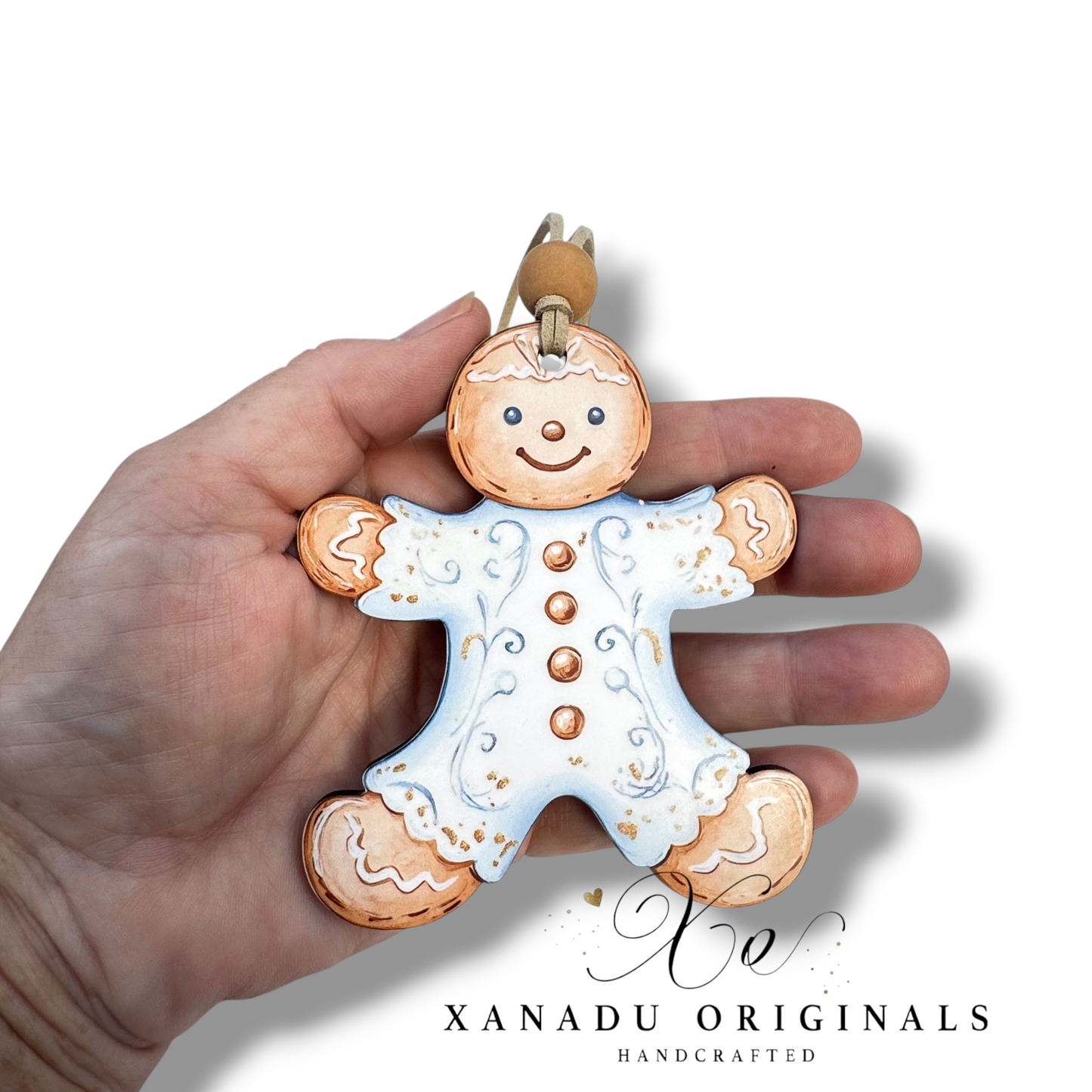 Whimsical Gingerbread Boy Christmas Ornament, Traditional Holiday Tree Decor, Retro Baking Keepsake