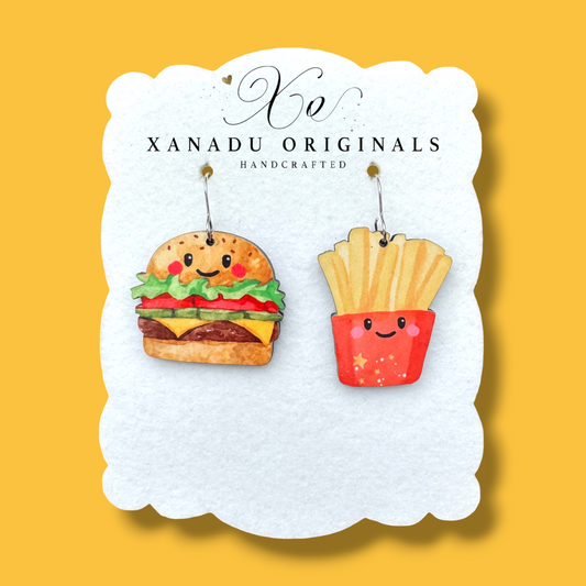 Burger and Fries Earrings