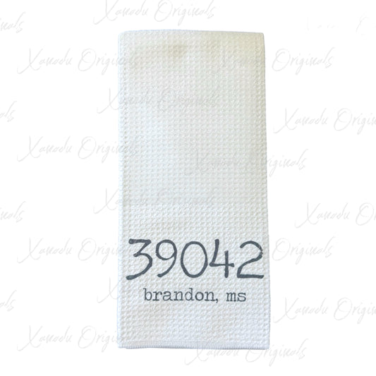 39042 Zipcode Tea Towel