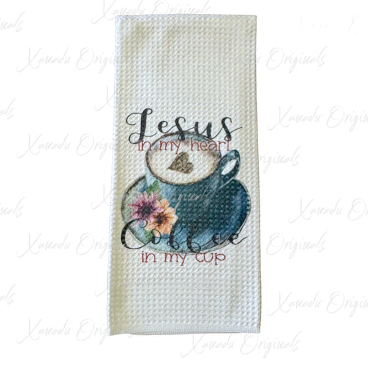 Jesus In My Heart Tea Towel