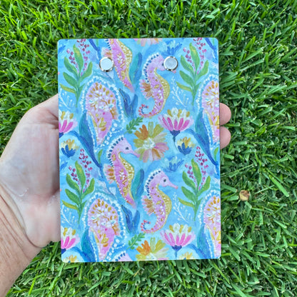 Vibrant Pink Seahorse Mini Clipboard Notepad Holder