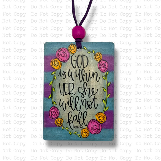 She Will Not Fall Car Charm