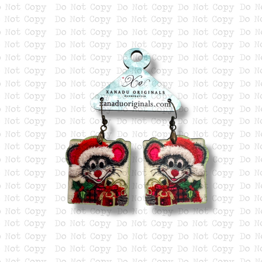 Mouse Christmas Earrings