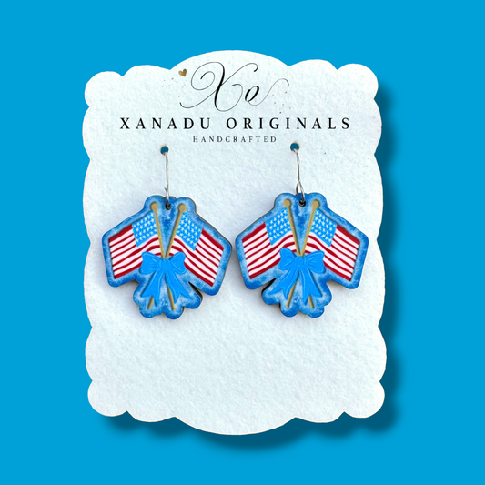 Petite Patriotic Bow Earrings