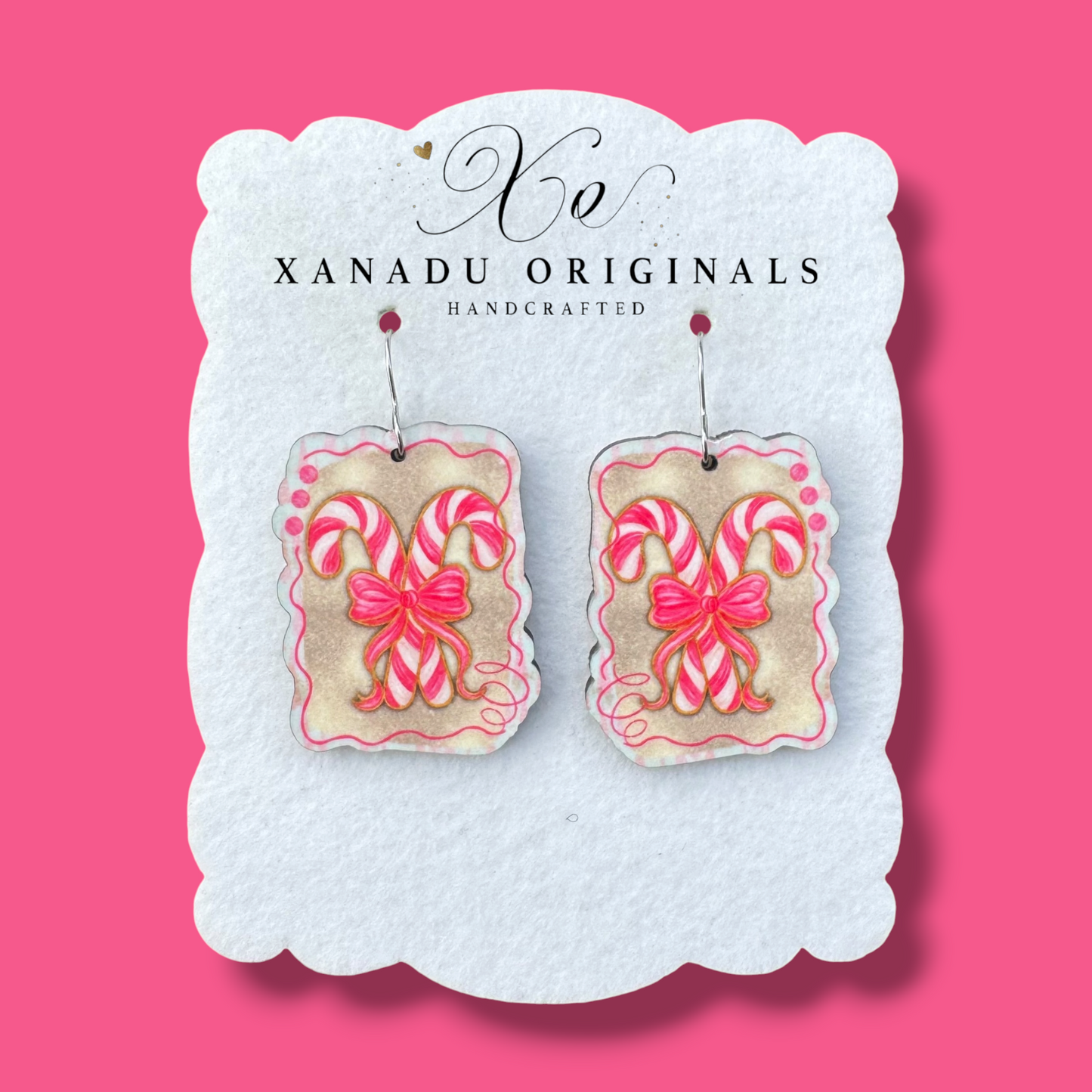 Brushstroke Candy Cane Earrings