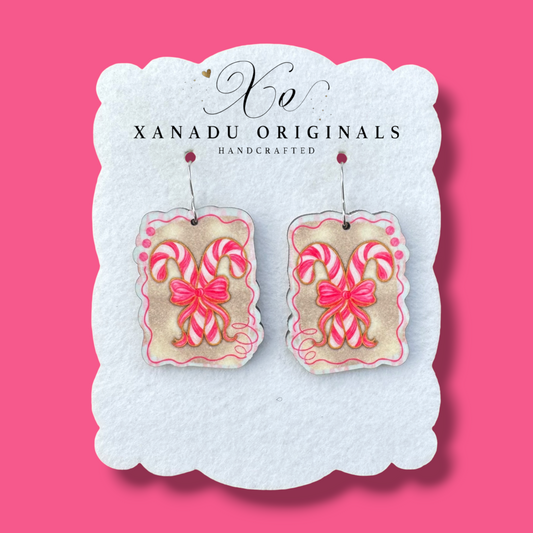 Brushstroke Candy Cane Earrings