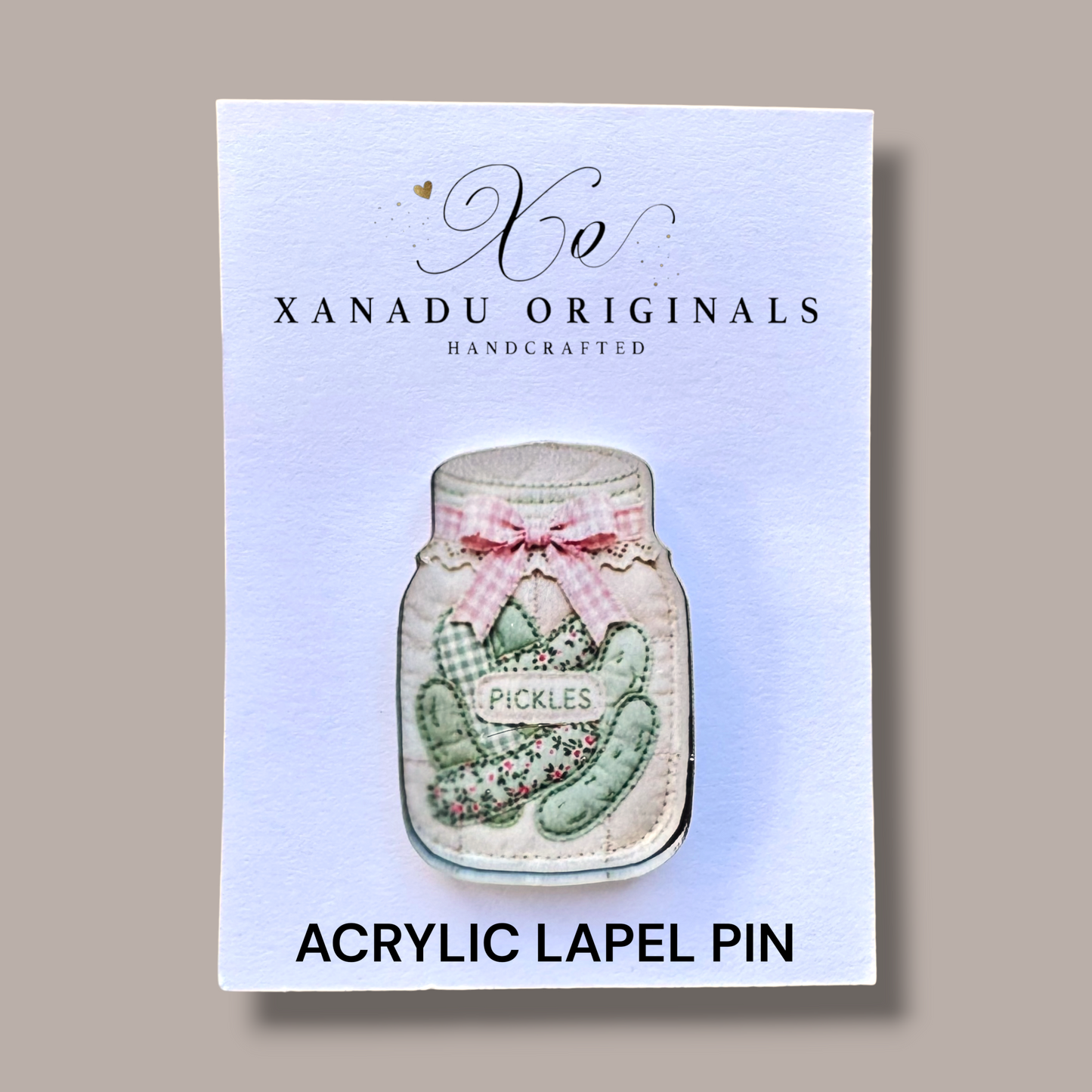 Quilted Pickle Jar Lapel Pin