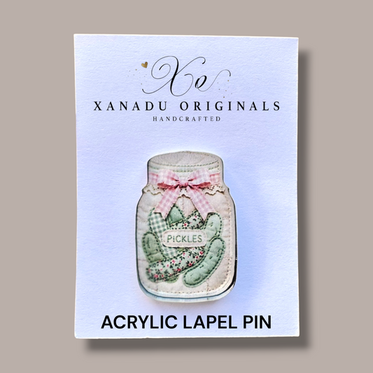 Quilted Pickle Jar Lapel Pin