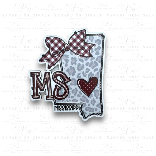 Maroon Mississippi Topper