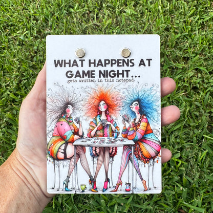 "What Happens At Game Night" Mini Clipboard Notepad Holder