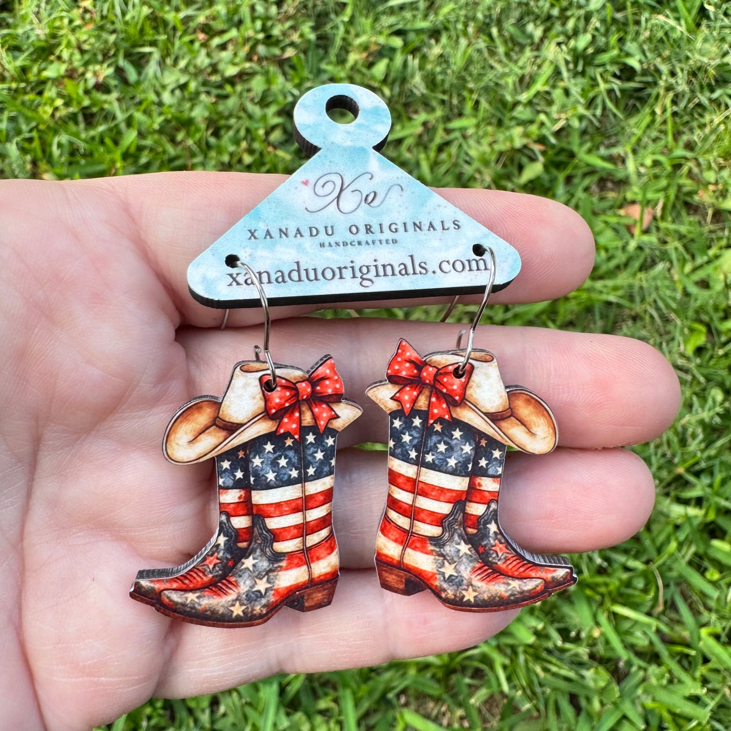 Patriotic Boots Earrings