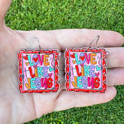 Love Like Jesus Stamp Earrings