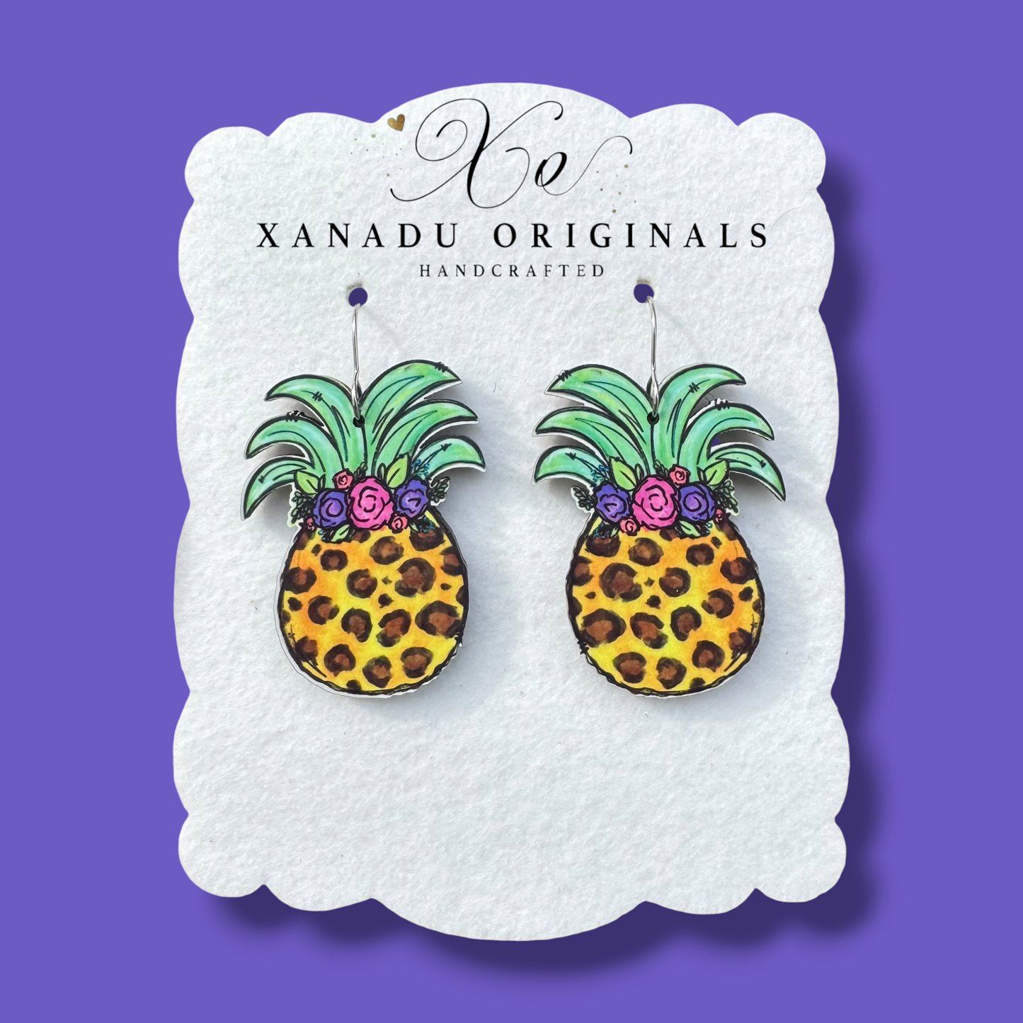 Leopard Pineapple Earrings