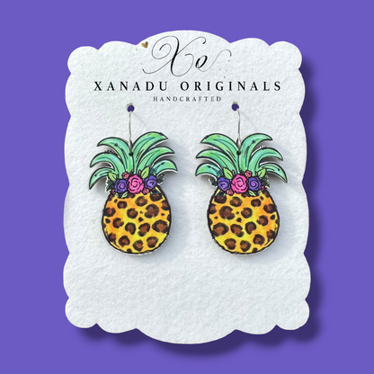 Leopard Pineapple Earrings