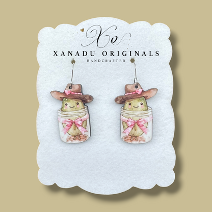 Cowgirl Jar Pickle Earrings