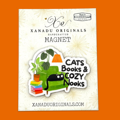 Cats Books and Cozy Nooks Magnet