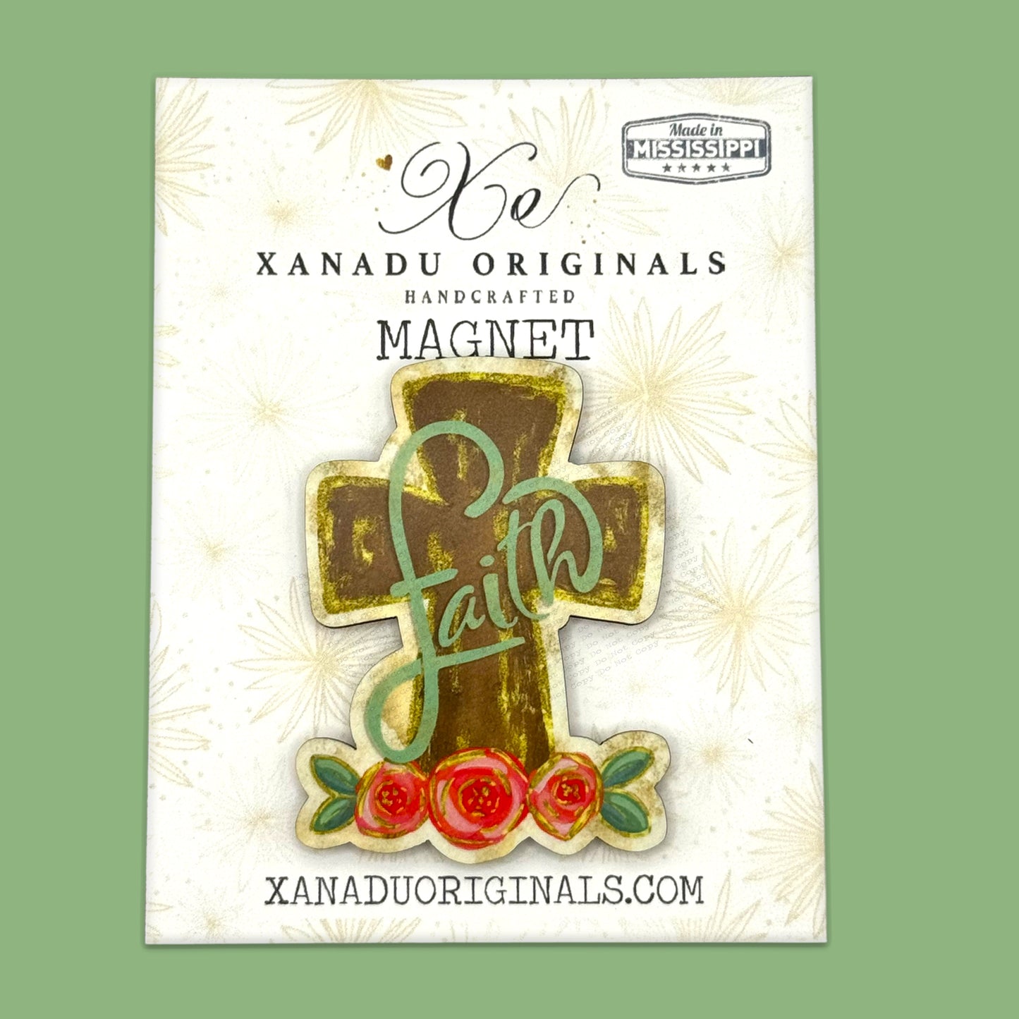 Floral Faith Cross Magnet