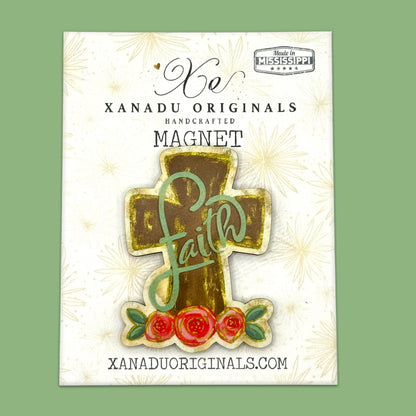 Floral Faith Cross Magnet